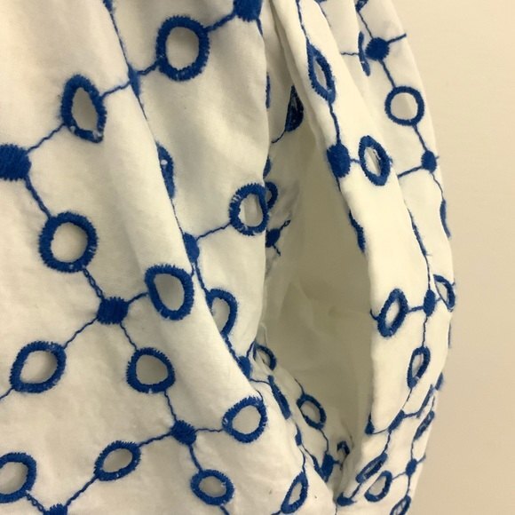 Alexis for Target Dress White & Blue Eyelet Tulip Sleeve Mini XL - Picture 7 of 10